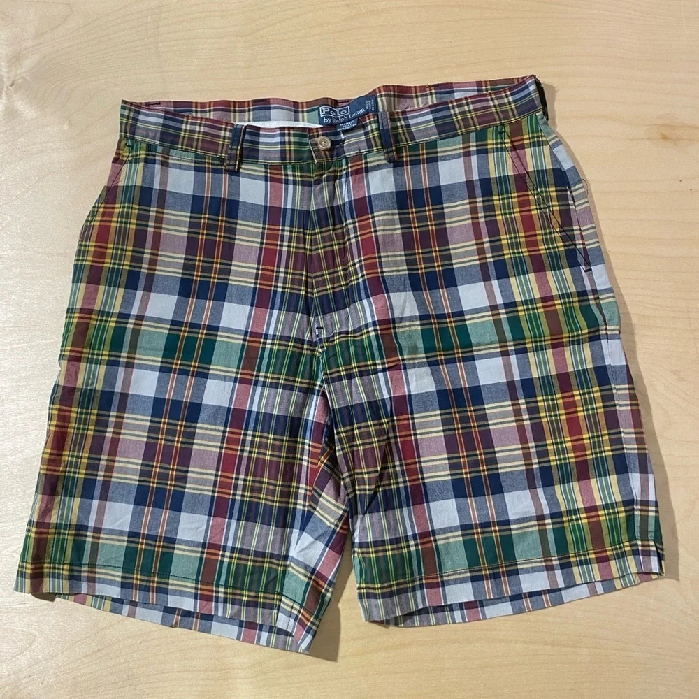 Polo by Ralph Lauren Men's Colorful Plaid Shorts 34 (OK)